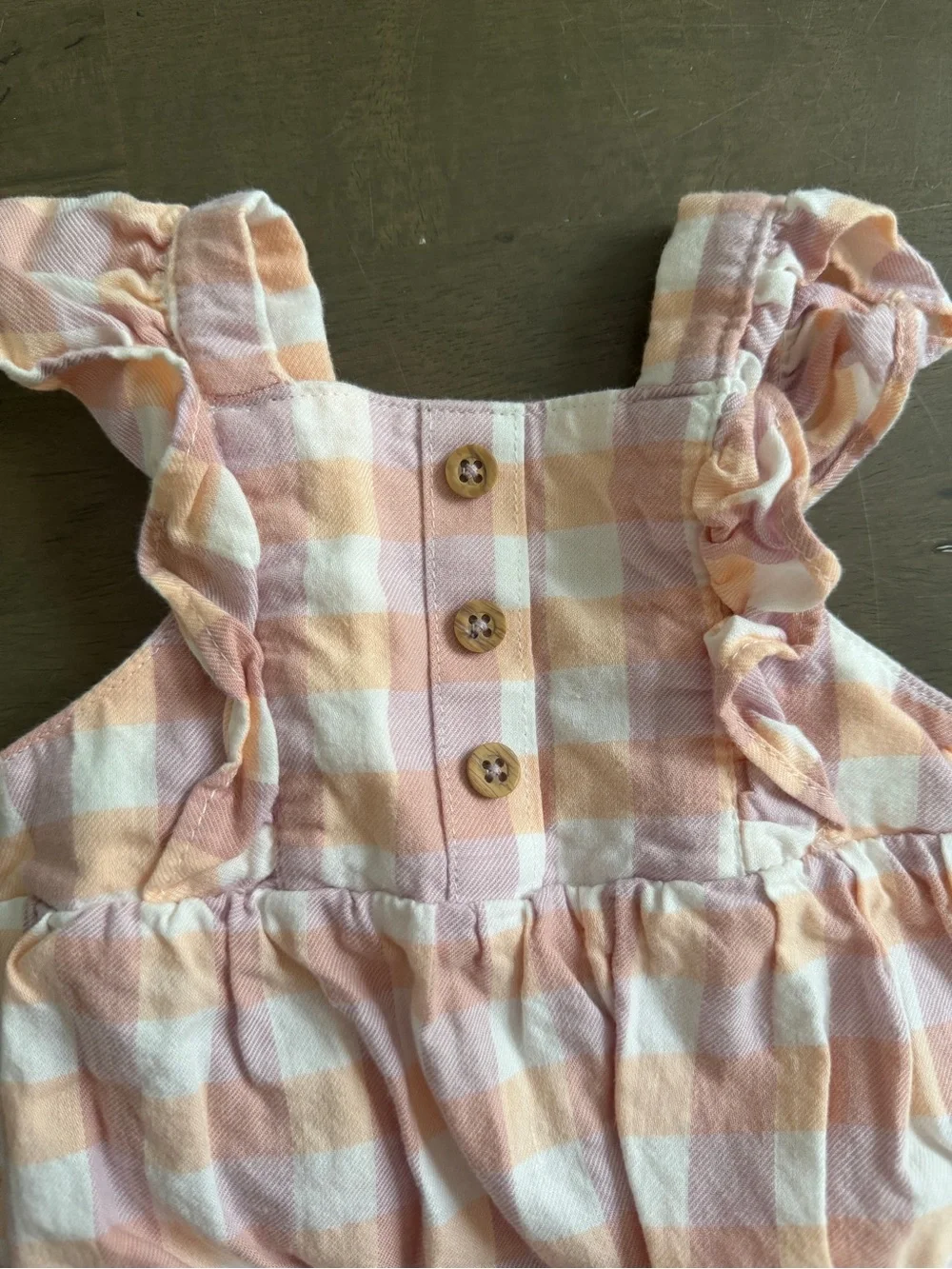 Carter's Baby Girl Pink/White Gingham Cotton Romper Sleeveless Ruffle Snap ЗM
